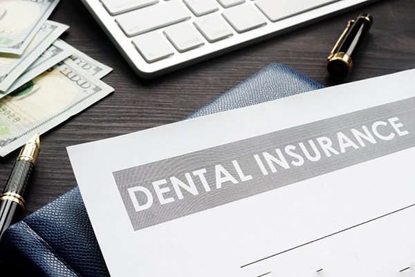 Dental insurance form lying on a table