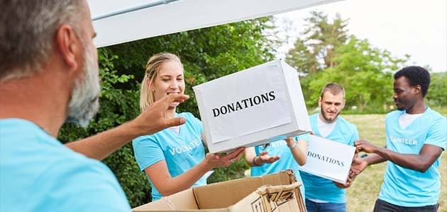 People volunteering at a charity event