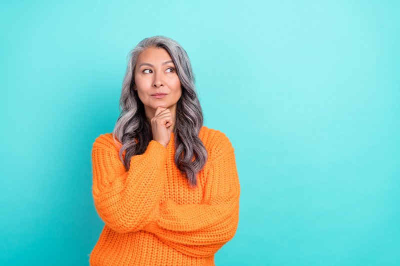 Woman has questioning expression