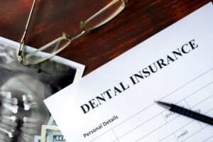 Close up of dental insurance form sitting on a desk